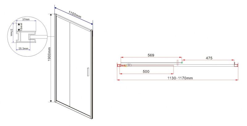 Душевая дверь Vincea Garda VDS-1G115CH 115 см