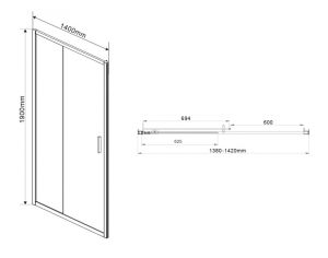 Душевая дверь Vincea Garda VDS-1G140CLB 140 см