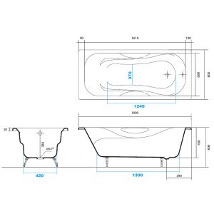 Чугунная ванна Aquatek Гамма 180x80 AQ8080F-00 без антискользящего покрытия