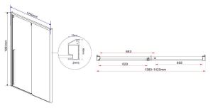 Душевая дверь Vincea Lugano VDS-1L140CLB-1 140 см
