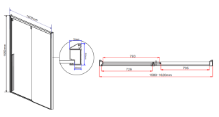 Душевая дверь Vincea Lugano VDS-1L160CL-1 160 см