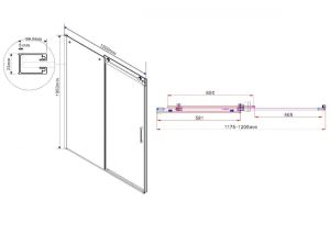Душевая дверь Vincea Arno VPS-1C120CGB 120 см