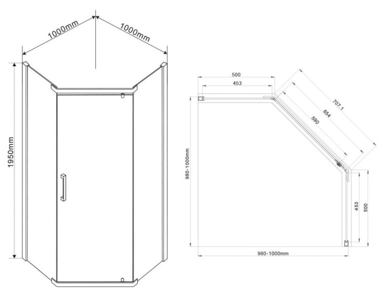 Душевой уголок Vincea Stresa VSP-1S100CL 100x100 см