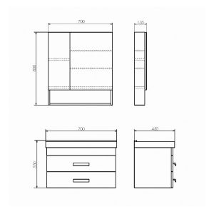 Comforty Зеркало шкаф Никосия 70 00-00006163