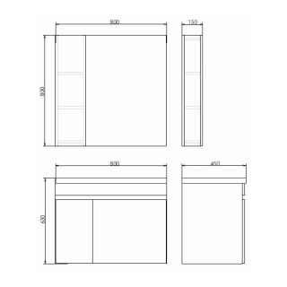 Comforty Зеркало шкаф Осло-80 00-00006508 Comforty Зеркало шкаф Осло-80 00-00006508