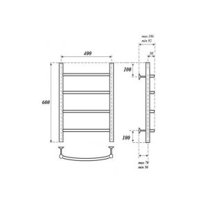 Полотенцесушитель водяной Point Афина PN04146 40x60см П4 хром