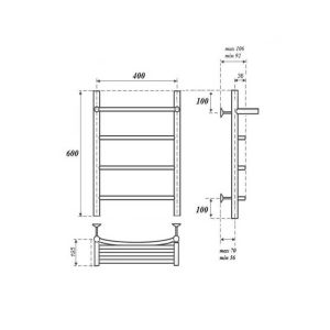 Полотенцесушитель водяной Point Афина PN04146P 40x60см П3 хром