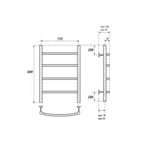 Полотенцесушитель водяной Point Афина PN04156 50x60см П4 хром