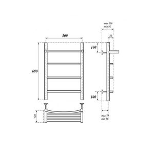 Полотенцесушитель водяной Point Афина PN04156P 50x60см П3 хром