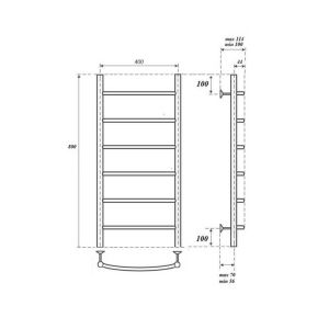 Полотенцесушитель водяной Point Афина PN04148 40x80см П6 хром