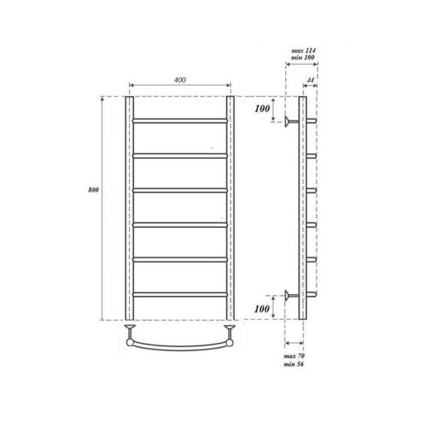 Полотенцесушитель водяной Point Афина PN04148 40x80см П6 хром