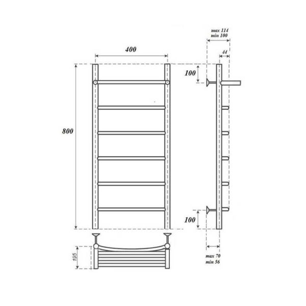 Полотенцесушитель водяной Point Афина PN04148P 40x80см П5 хром