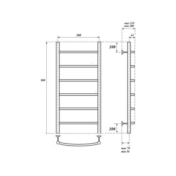 Полотенцесушитель водяной Point Афина PN04158 50x80см П6 хром