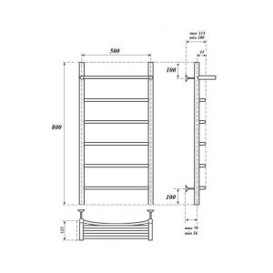 Полотенцесушитель водяной Point Афина PN04158P 50x80см П5 хром
