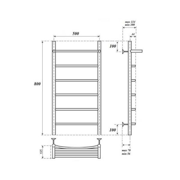 Полотенцесушитель водяной Point Афина PN04158P 50x80см П5 хром