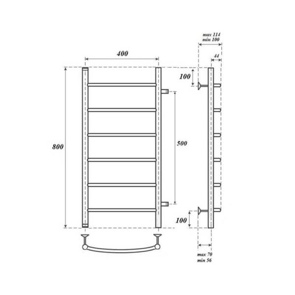 Полотенцесушитель водяной Point Афина PN04548 40x80см П6 хром