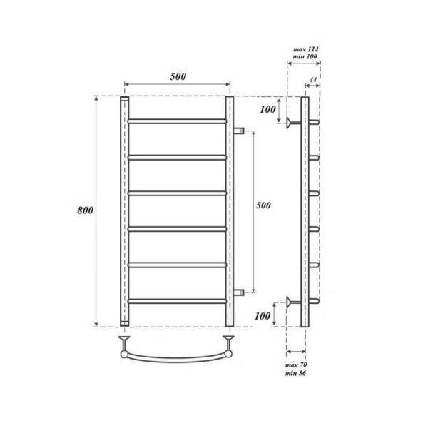 Полотенцесушитель водяной Point Афина PN04558 50x80см П6 хром