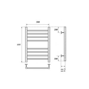 Полотенцесушитель водяной Point Аврора PN10156S 50x60см П8 хром