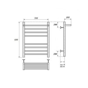Полотенцесушитель водяной Point Аврора PN10156SP 50x60см П7 хром