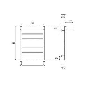 Полотенцесушитель водяной Point Аврора PN10156P 50x60см П5 хром