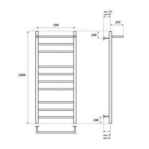 Полотенцесушитель водяной Point Аврора PN10150P 50x100см П9 хром