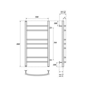 Полотенцесушитель водяной Point Альфа PN05558 50x80см П7 хром
