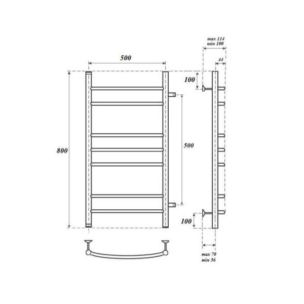 Полотенцесушитель водяной Point Альфа PN05558 50x80см П7 хром