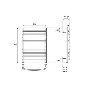 Полотенцесушитель водяной Point Альфа PN05156S 50x60см П8 хром