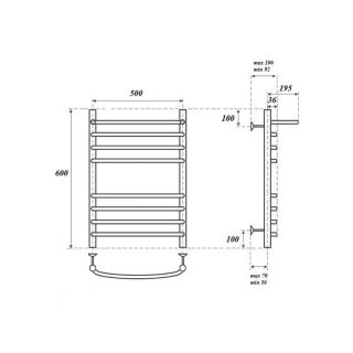 Полотенцесушитель водяной Point Альфа PN05156SP 50x60см П7 хром