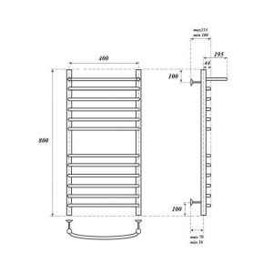 Полотенцесушитель водяной Point Альфа PN05148SP 40x80см П11 хром