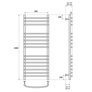 Полотенцесушитель водяной Point Альфа PN05150S 50x100см П15 хром