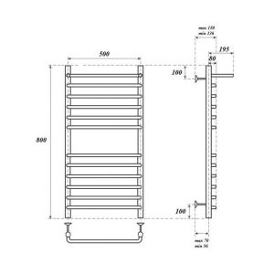Полотенцесушитель водяной Point Нептун PN09158SP 50x80см П11 хром