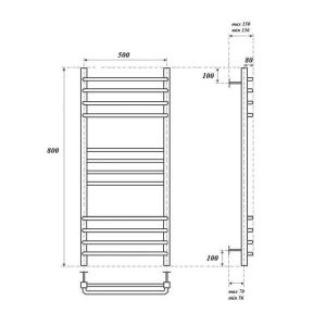 Полотенцесушитель водяной Point Омега PN90158S 50x80см П12 хром