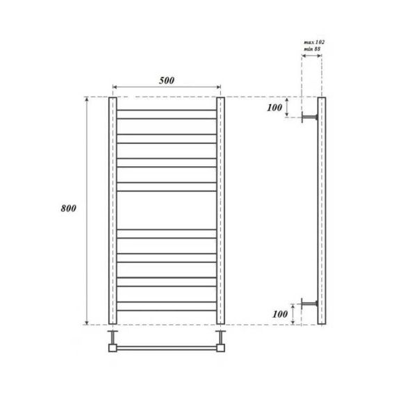 Полотенцесушитель водяной Point Меркурий PN83158 50x80см П8 хром