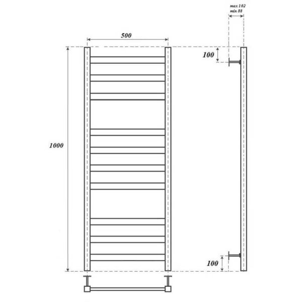 Полотенцесушитель водяной Point Меркурий PN83150 50x100см П10 хром