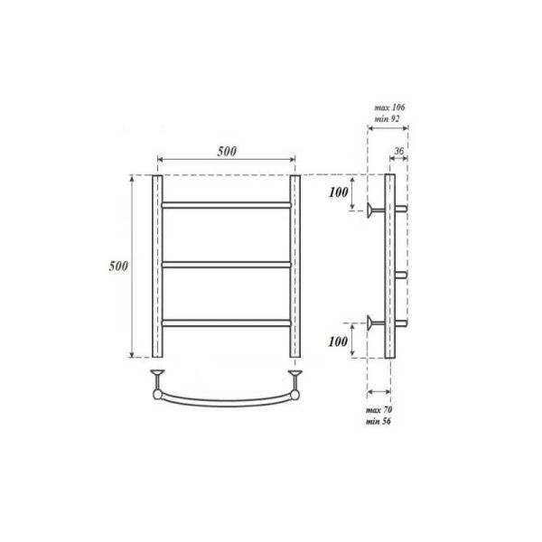 Полотенцесушитель электрический Point Афина PN04155E 50x560см П3 хром