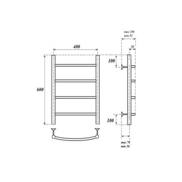 Полотенцесушитель электрический Point Афина PN04146E 40x60см П4 хром