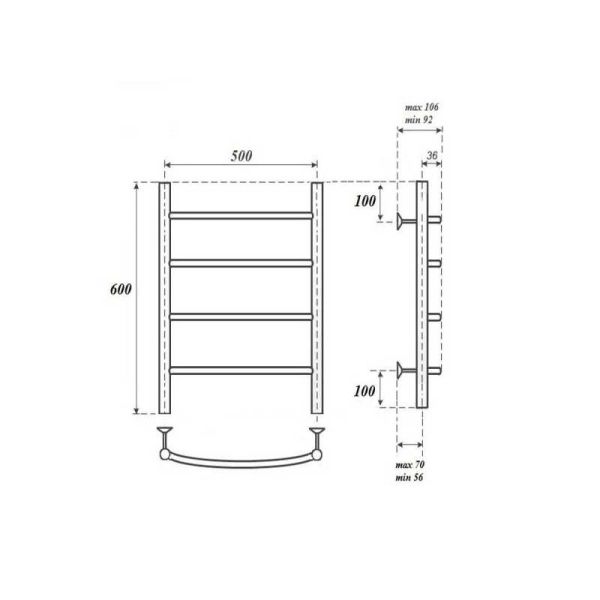 Полотенцесушитель электрический Point Афина PN04156E 50x60см П4 хром