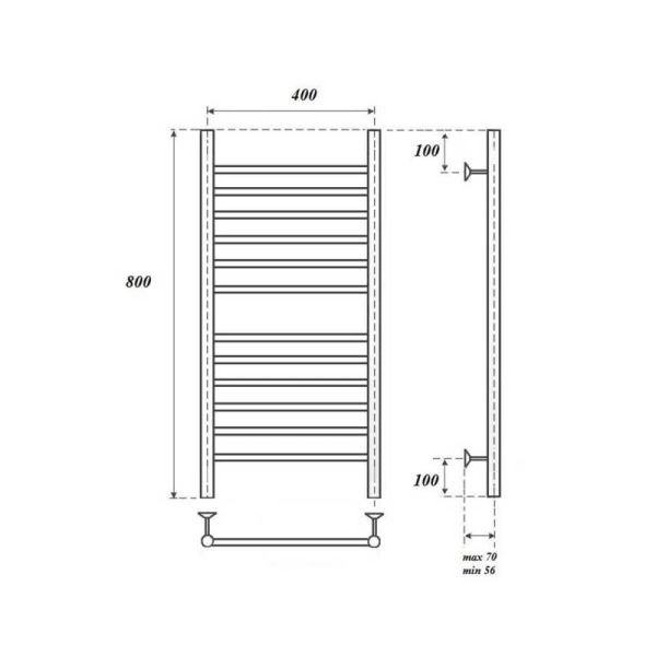 Полотенцесушитель электрический Point Аврора PN10148SE 40x80см П12 хром