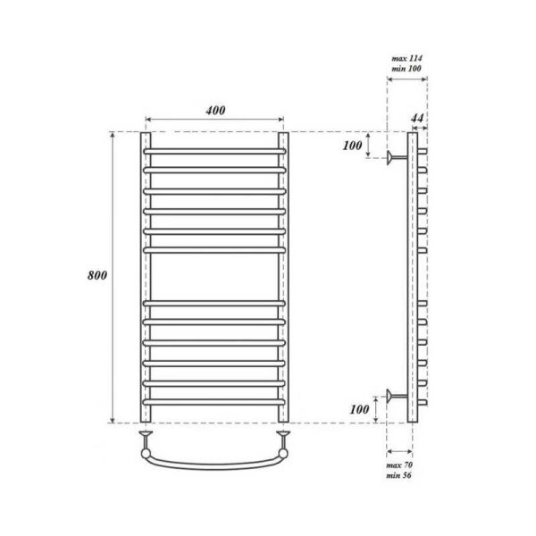 Полотенцесушитель электрический Point Альфа PN05148SE 40x80см П12 хром