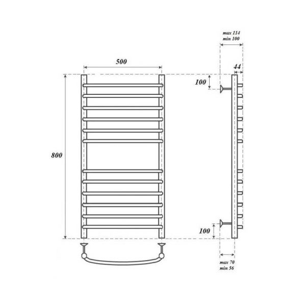Полотенцесушитель электрический Point Альфа PN05158SE 50x80см П12 хром