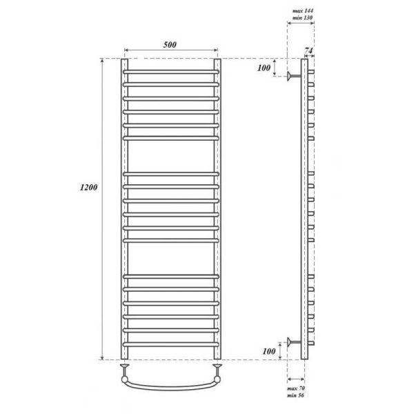 Полотенцесушитель электрический Point Альфа PN05152SE 50x120см П18 хром