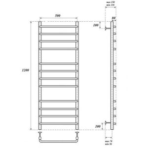 Полотенцесушитель электрический Point Нептун PN09152E 50x120см П12 хром