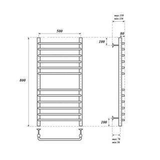 Полотенцесушитель электрический Point Нептун премиум PN09158SE 50x80см П12 хром