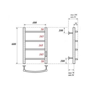 Полотенцесушитель электрический Point Афина PN04846 40x60см П4 хром