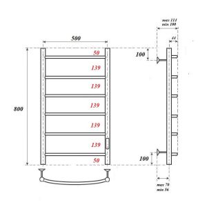 Полотенцесушитель электрический Point Афина PN04858 50x80см П6 хром