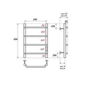 Полотенцесушитель электрический Point Виктория PN06846 40x60см П4 хром