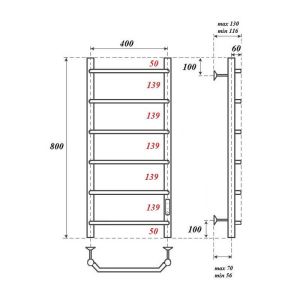 Полотенцесушитель электрический Point Виктория PN06848 40x80см П6 хром