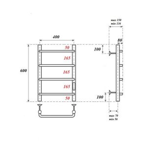 Полотенцесушитель электрический Point Ника PN08846 40x60см П4 хром