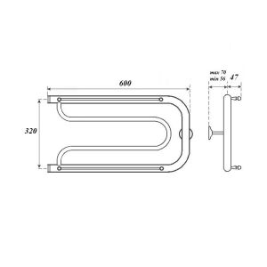 Полотенцесушитель водяной Point 60x32см хром PN21336P